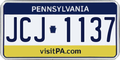 PA license plate JCJ1137