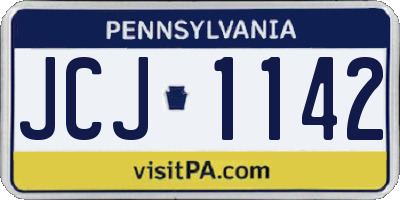 PA license plate JCJ1142