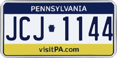 PA license plate JCJ1144