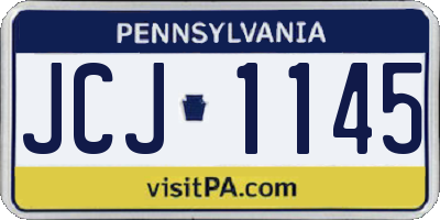PA license plate JCJ1145