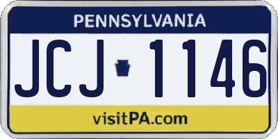 PA license plate JCJ1146