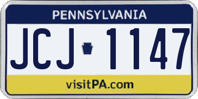 PA license plate JCJ1147
