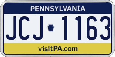 PA license plate JCJ1163
