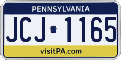 PA license plate JCJ1165