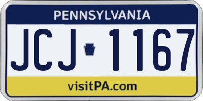 PA license plate JCJ1167