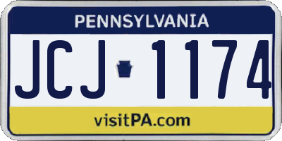 PA license plate JCJ1174