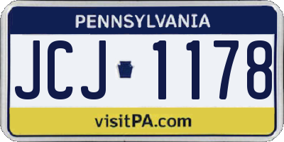 PA license plate JCJ1178
