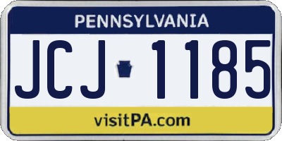 PA license plate JCJ1185