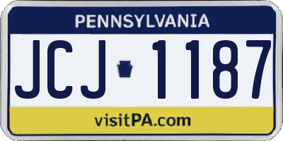 PA license plate JCJ1187