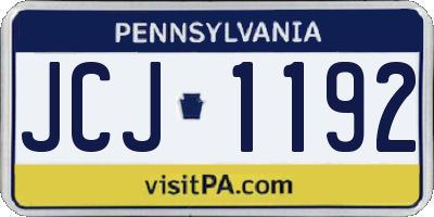 PA license plate JCJ1192