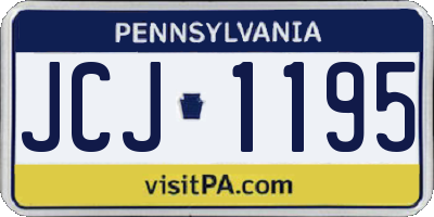PA license plate JCJ1195