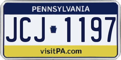 PA license plate JCJ1197