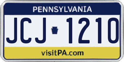 PA license plate JCJ1210