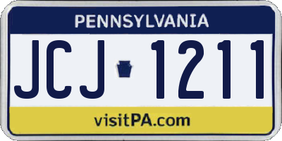 PA license plate JCJ1211