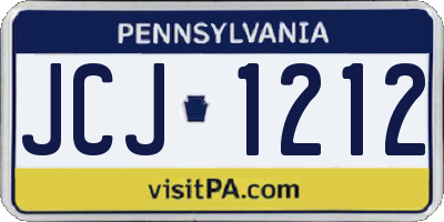 PA license plate JCJ1212