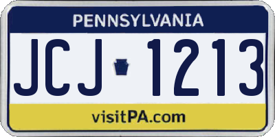 PA license plate JCJ1213