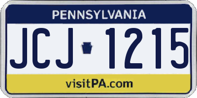 PA license plate JCJ1215
