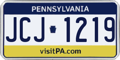 PA license plate JCJ1219