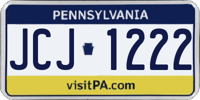 PA license plate JCJ1222