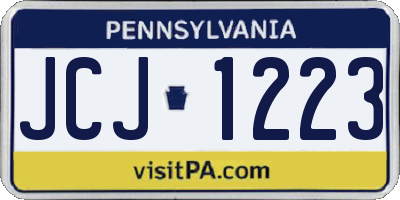 PA license plate JCJ1223