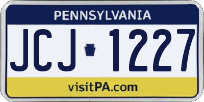 PA license plate JCJ1227