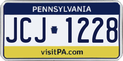 PA license plate JCJ1228