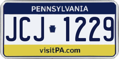 PA license plate JCJ1229