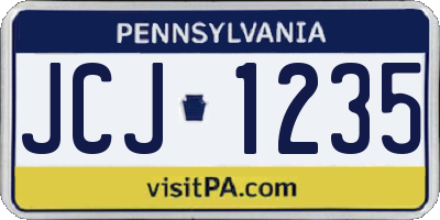 PA license plate JCJ1235