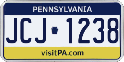 PA license plate JCJ1238