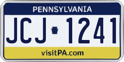 PA license plate JCJ1241