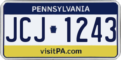 PA license plate JCJ1243