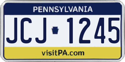 PA license plate JCJ1245