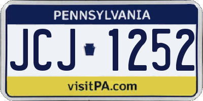 PA license plate JCJ1252