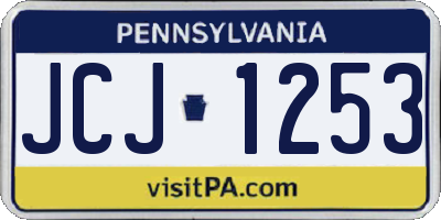 PA license plate JCJ1253