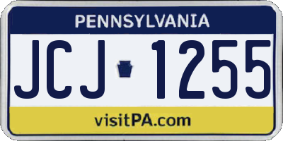 PA license plate JCJ1255