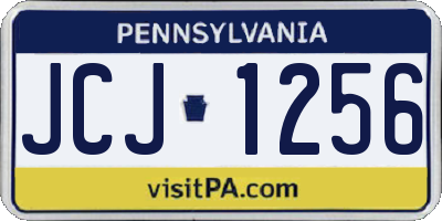 PA license plate JCJ1256