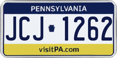 PA license plate JCJ1262