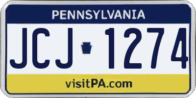 PA license plate JCJ1274