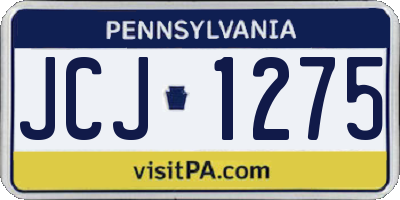 PA license plate JCJ1275