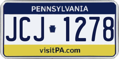 PA license plate JCJ1278