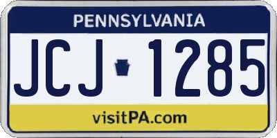 PA license plate JCJ1285