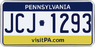 PA license plate JCJ1293