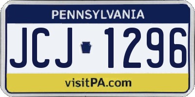PA license plate JCJ1296