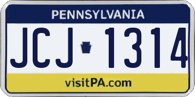 PA license plate JCJ1314