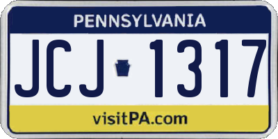 PA license plate JCJ1317
