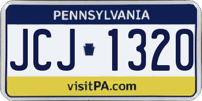 PA license plate JCJ1320