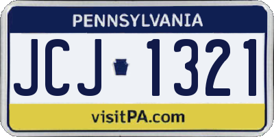 PA license plate JCJ1321