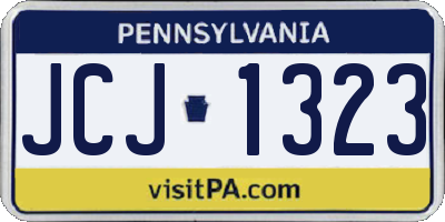 PA license plate JCJ1323