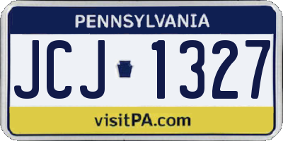 PA license plate JCJ1327