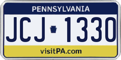 PA license plate JCJ1330